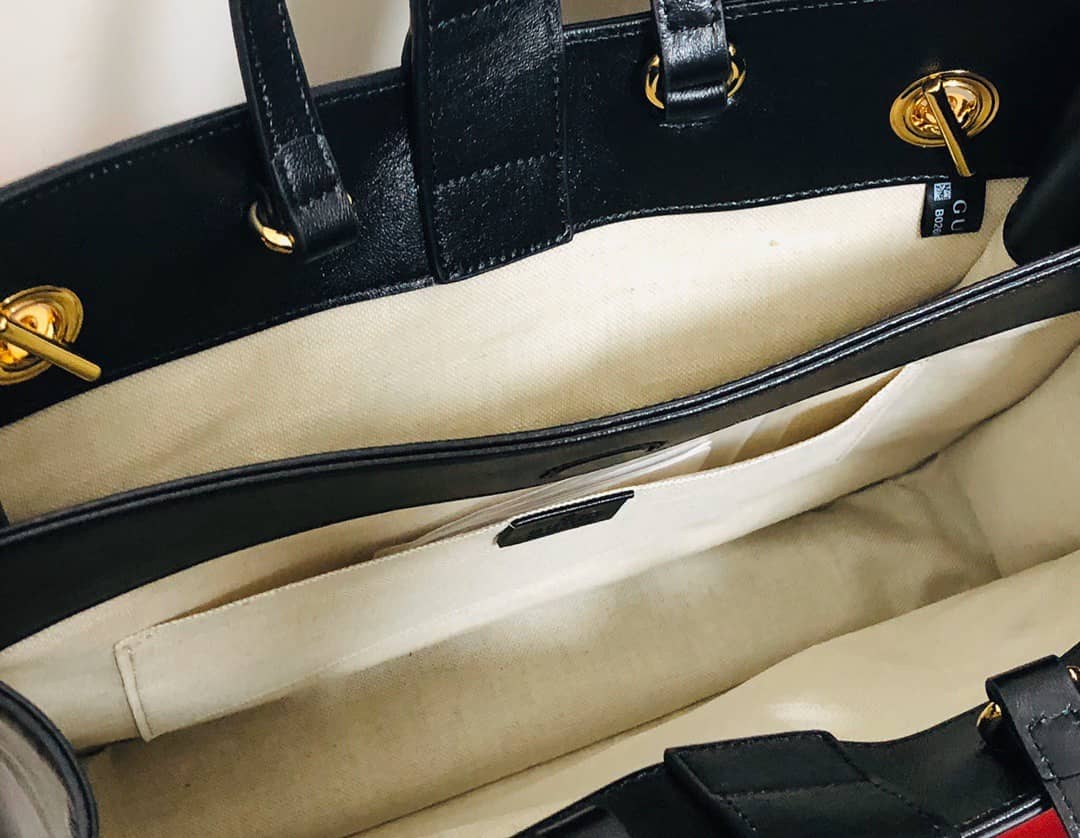 Gvc*1 Horsebit 1955 Leather Tote Replica Black Red 621144