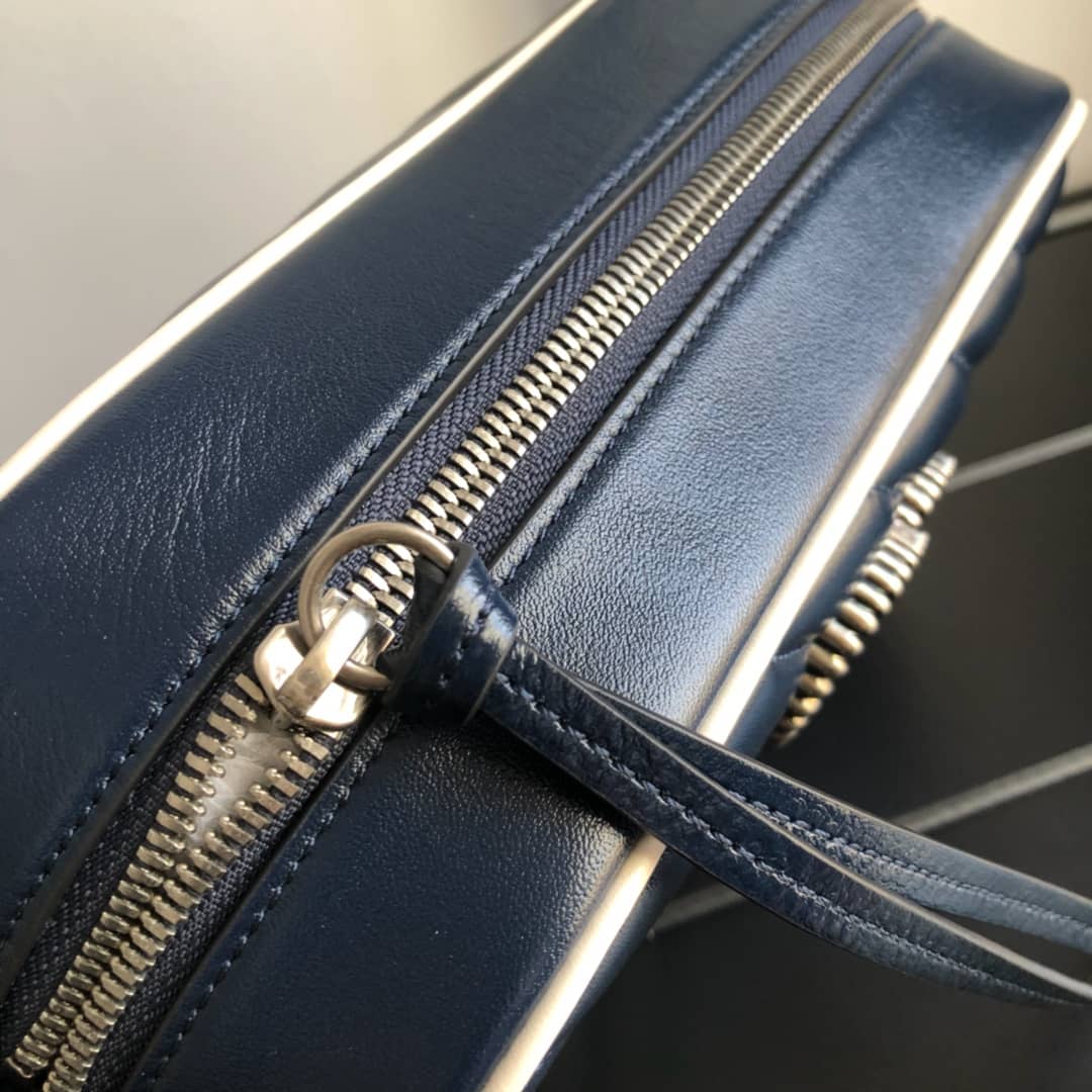 Gvc*1 GG Marmont Small Shoulder Handbag Camera Bag Replica Blue 447632