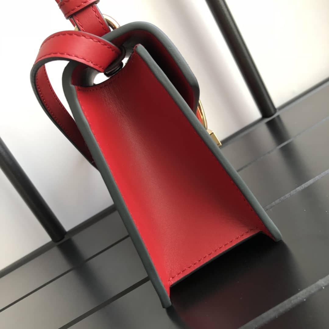 Gvc*1 Sylvie Leather Mini Shoulder Bag Replica White Red 470270