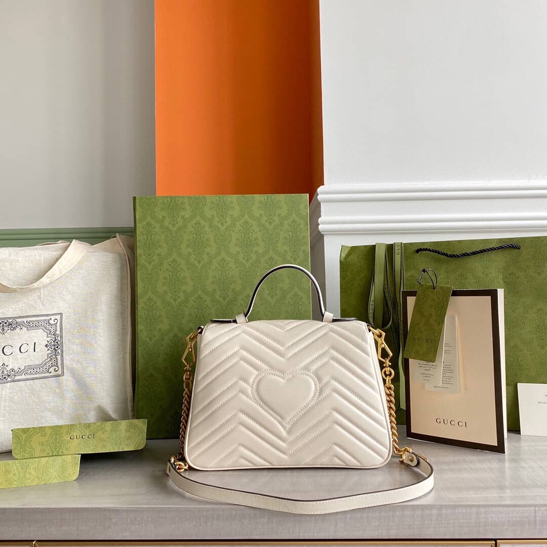 Gvc*1 Marmont Dupe Mini GG Marmont Replica Bag White 498100