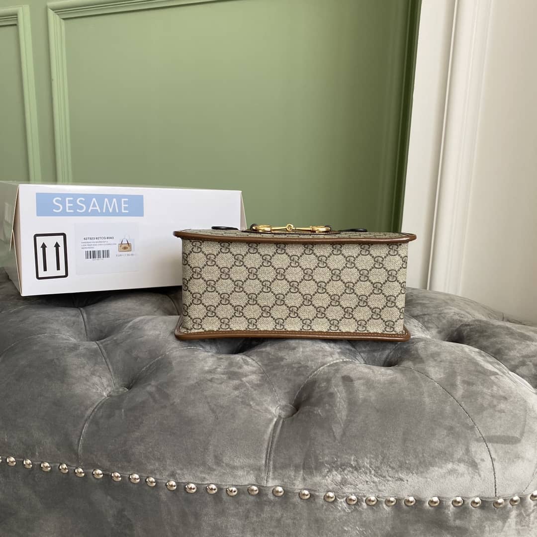 Gvc*1 Horsebit Bag Dupe 1955 Small Top Handle Replica Bag Brown 627323