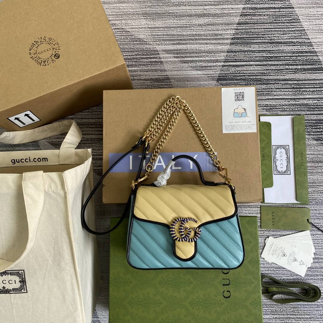 Gvc*1 Marmont GG Mini Top Handle Bag Replica 583571