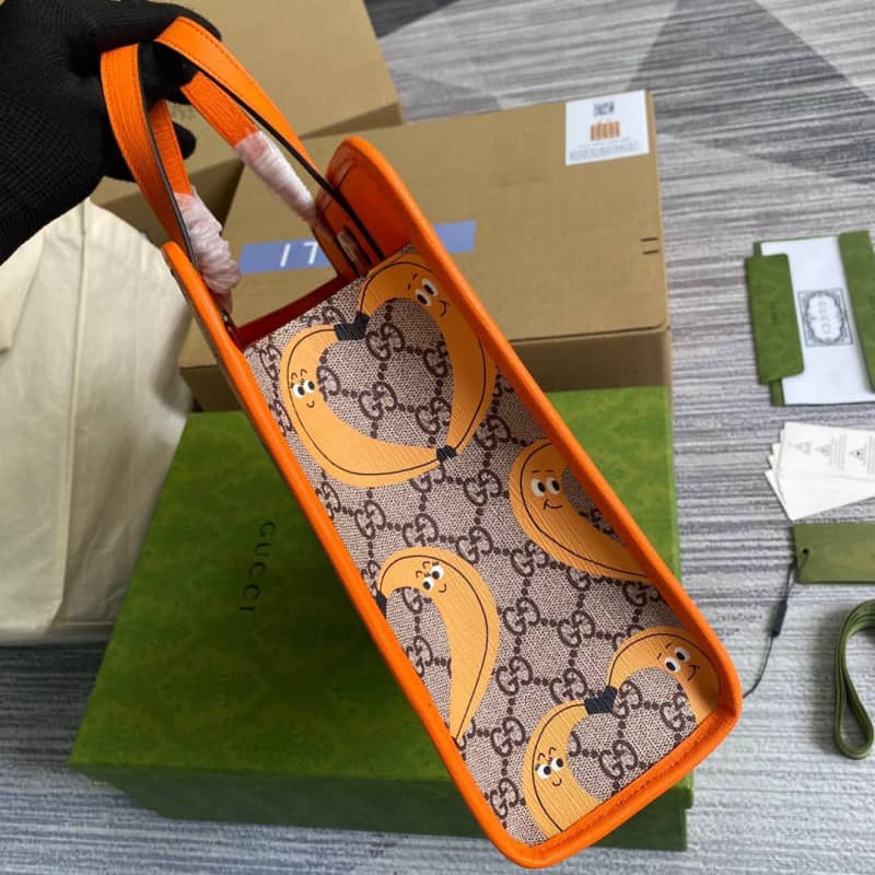 Gvc*1 GG Svp*me Kids Girl Tote Replica Orange 605614