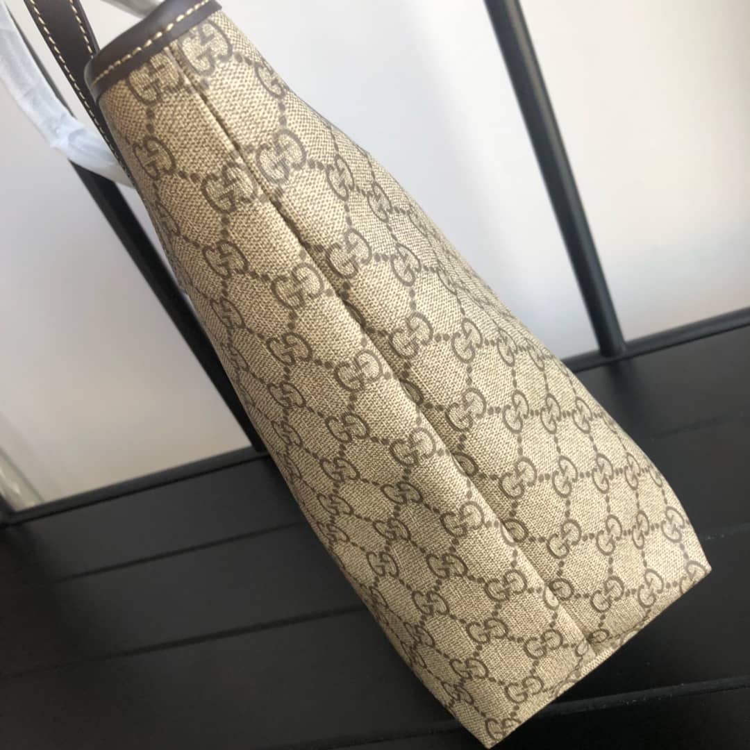 Gvc*1 GG Plus Large Zip Top PVC Replica Tote Gray Black  211137