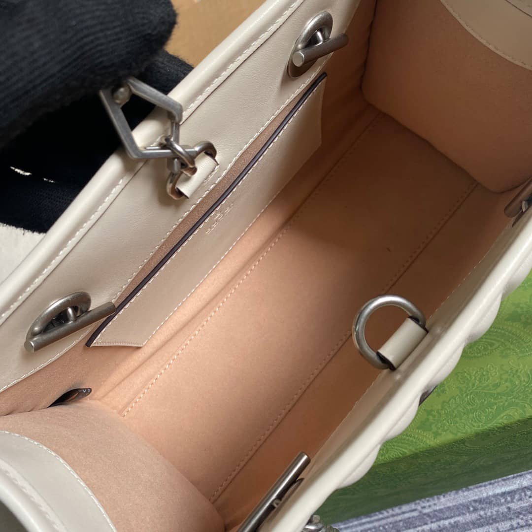 Gvc*1 GG Marmont Small Tote Bag Replica White 681483