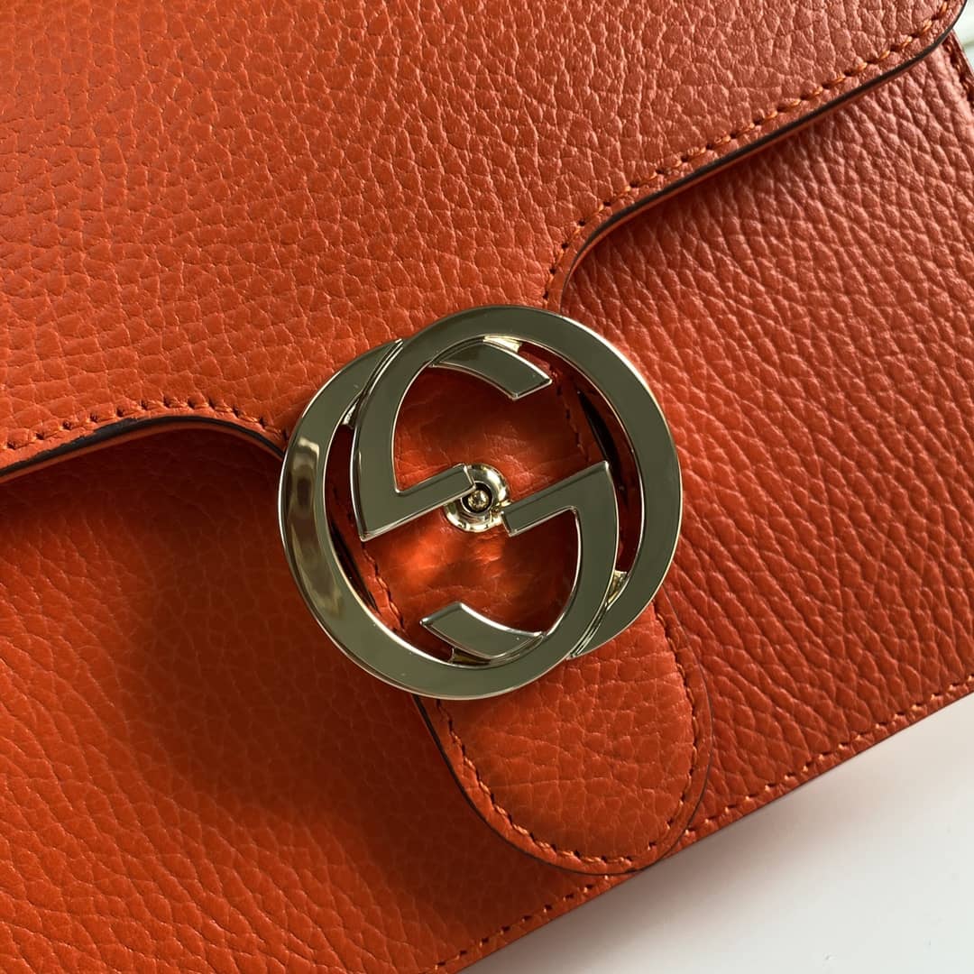 Gvc*1 Interlocking Leather Chain Crossbody Bag Replica 510304