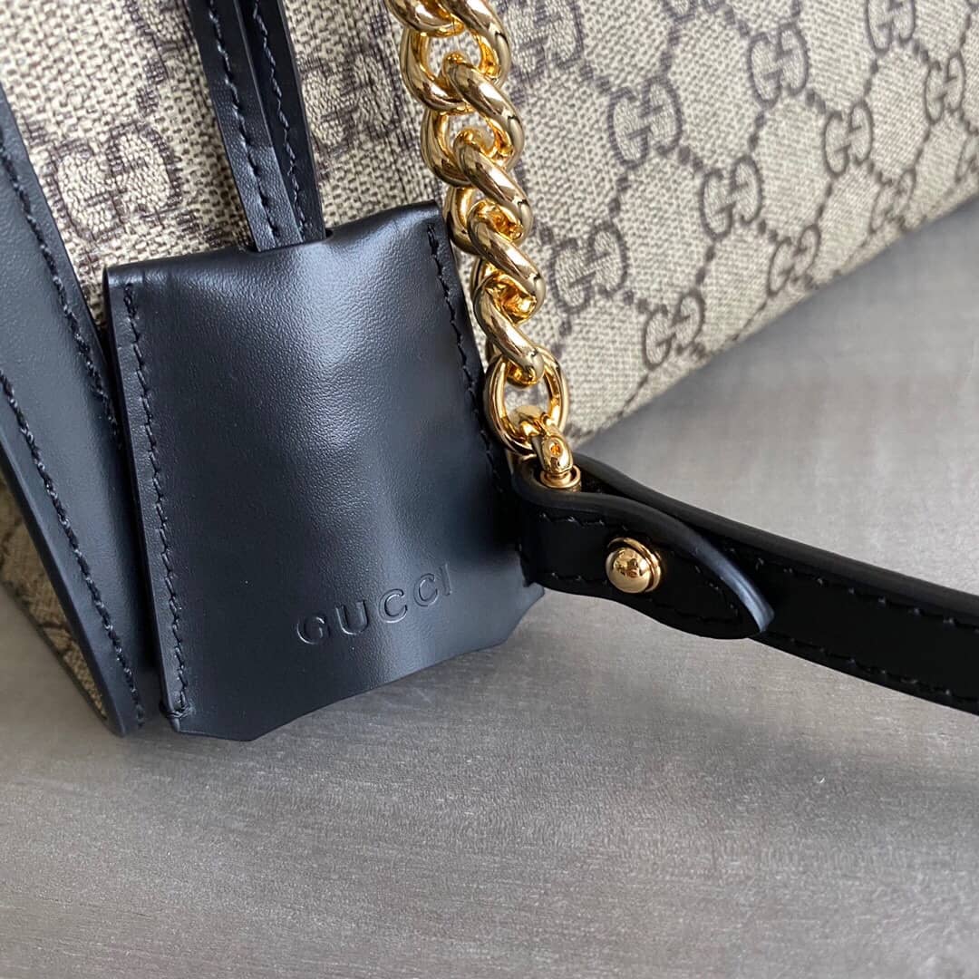 Gvc*1 Padlock Small GG Svp*me Canvas Shoulder Bag Replica Black 498156