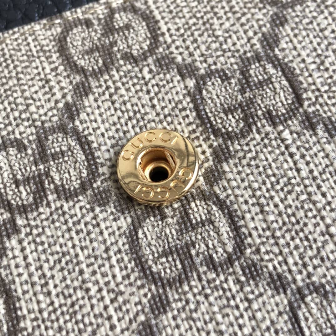 Gvc*1 GG Marmont Chain Wallet Replica Black Brown 546585