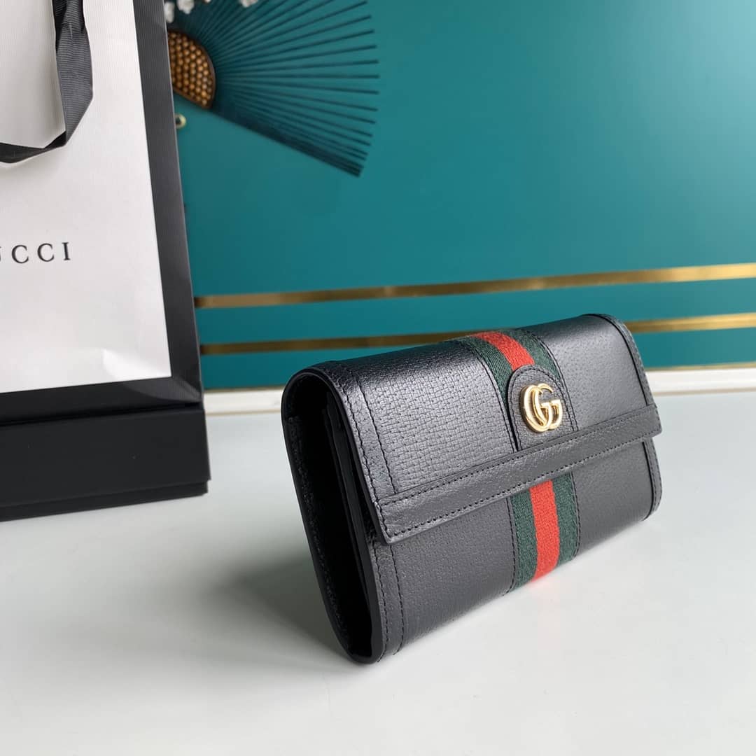 Gvc*1 Continental Long Wallet Black Replica 523153