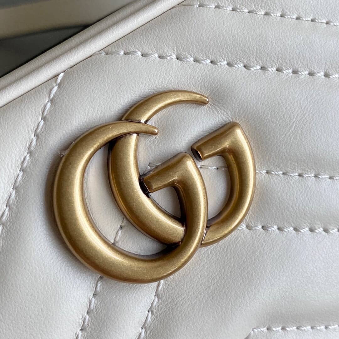 Gvc*1 GG Marmont Matelassé Mini Bag Replica White 448065