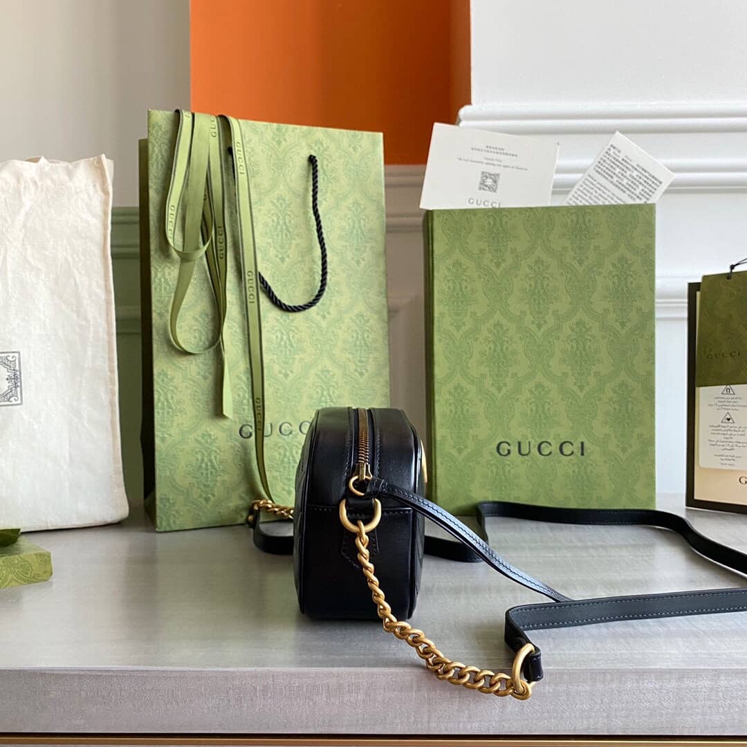 Gvc*1 GG Marmont Matelassé Mini Bag Replica Black 448065