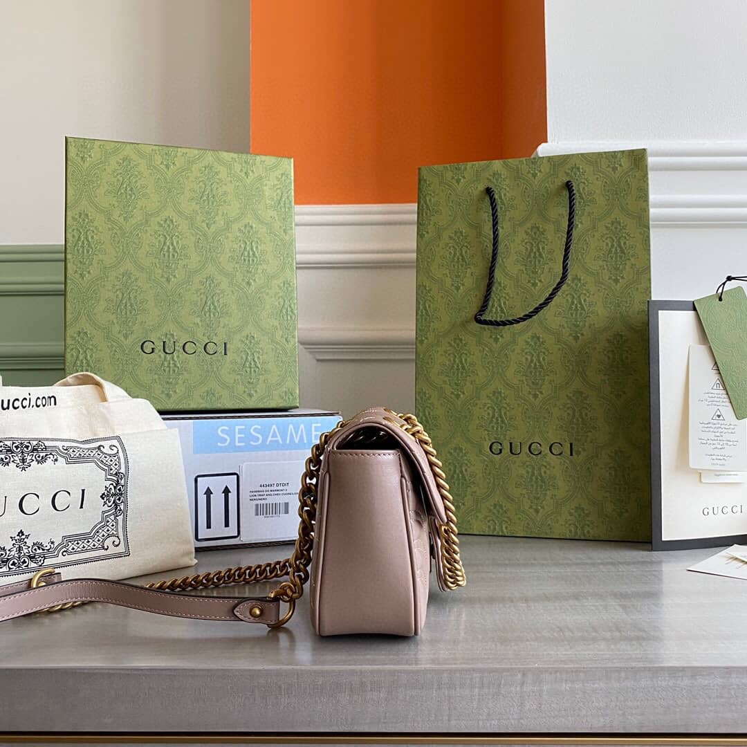 Gvc*1 GG Marmont Mini Matelasse Shoulder Bag Replica Khaki 446744