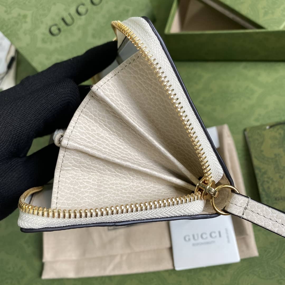 Gvc*1 GG Marmont Leather Zip Long Wallet Replica 456117