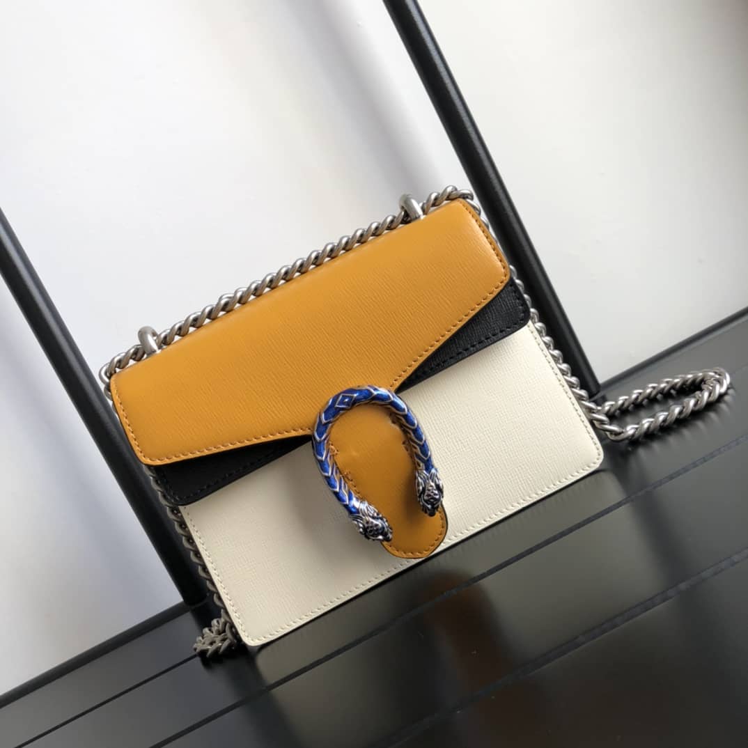 Gvc*1 Dionysus Dupe GG Svp*me Dionysus 2way Mini Chain Shoulder Bag Replica White Yellow 421970