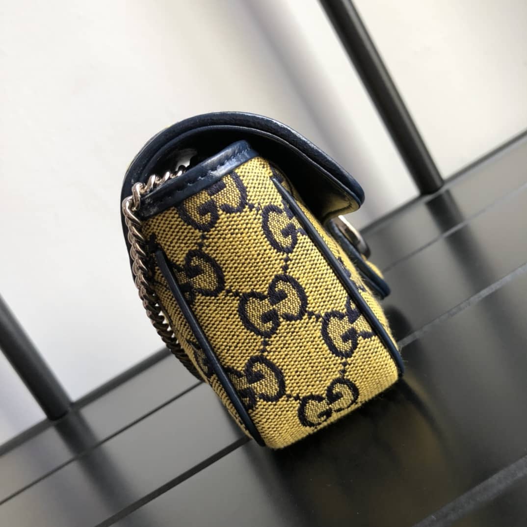 Gvc*1 GG Marmont Matelasse Leather Mini Shoulder Bag Replica Yellow 476433