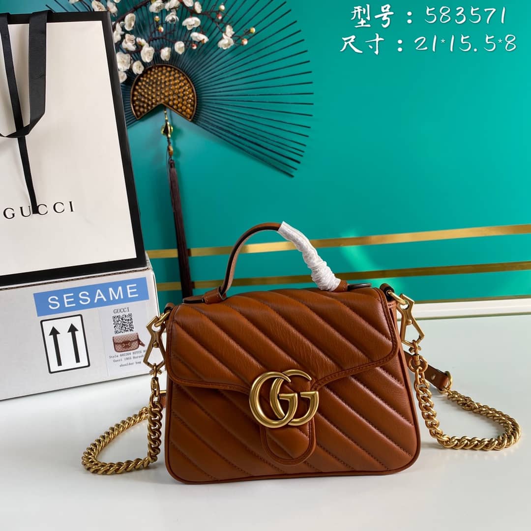 Gvc*1 Marmont GG Mini Top Handle Bag Replica 583571