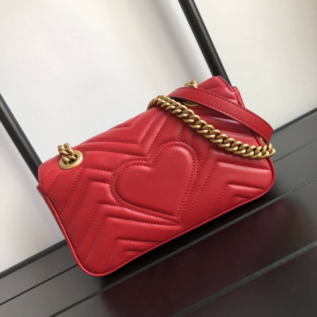 Gvc*1 GG Marmont Mini Matelasse Shoulder Bag Replica Red 446744