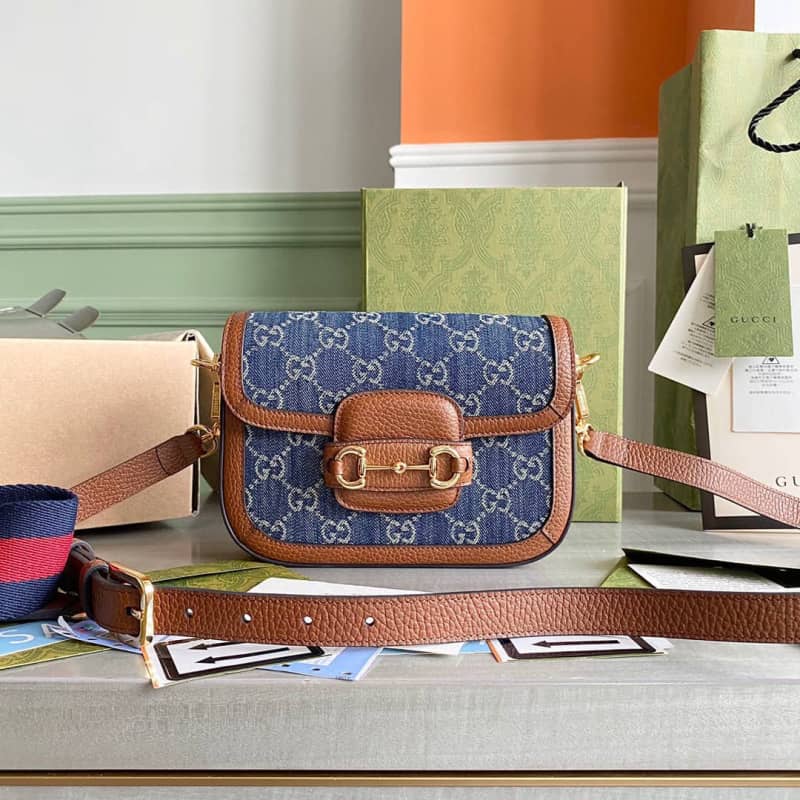 Gvc*1 Horsebit 1955 Mini Bag Replica Blue 658574