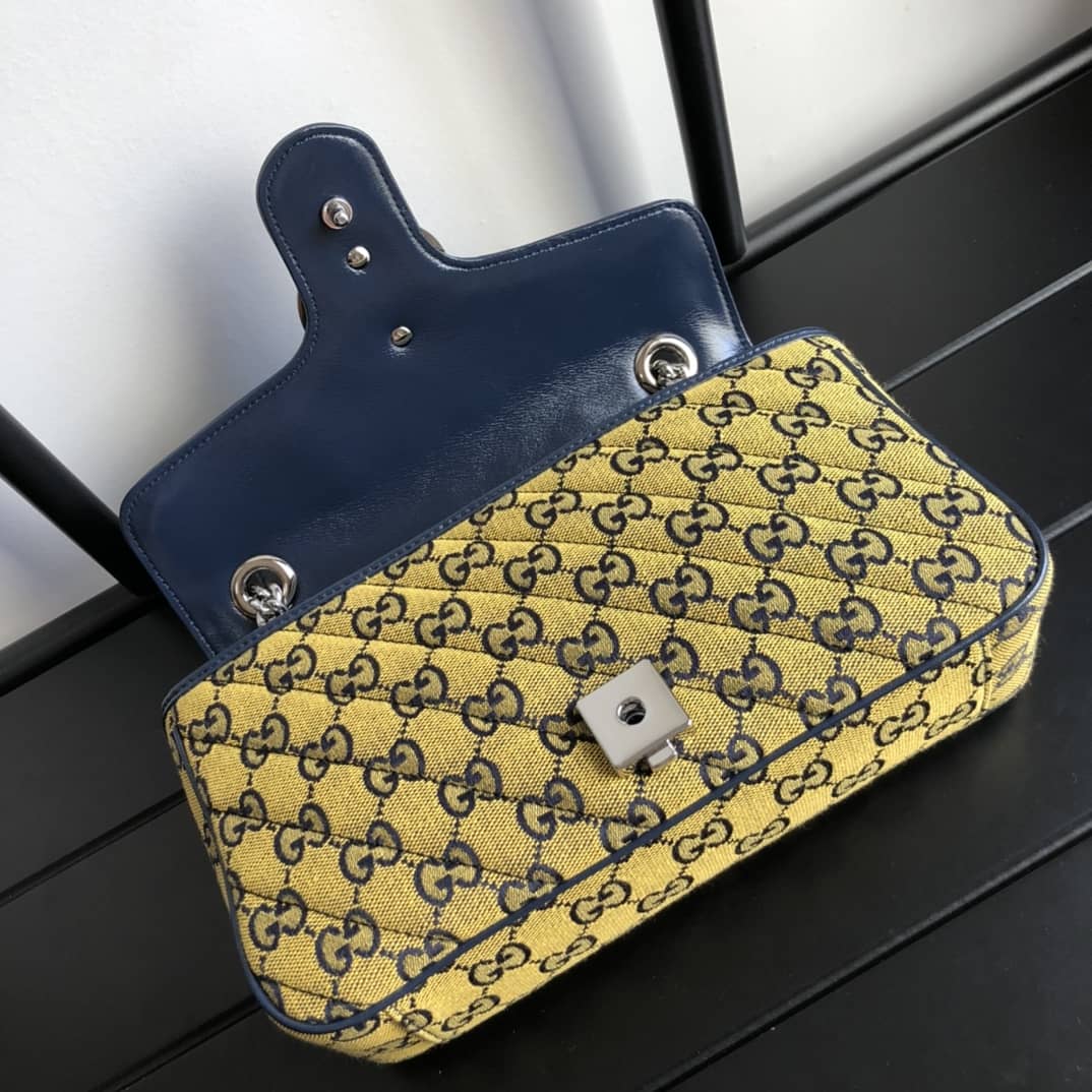 Gvc*1 GG Marmont Matelasse Shoulder Bag Replica Yellow 443497