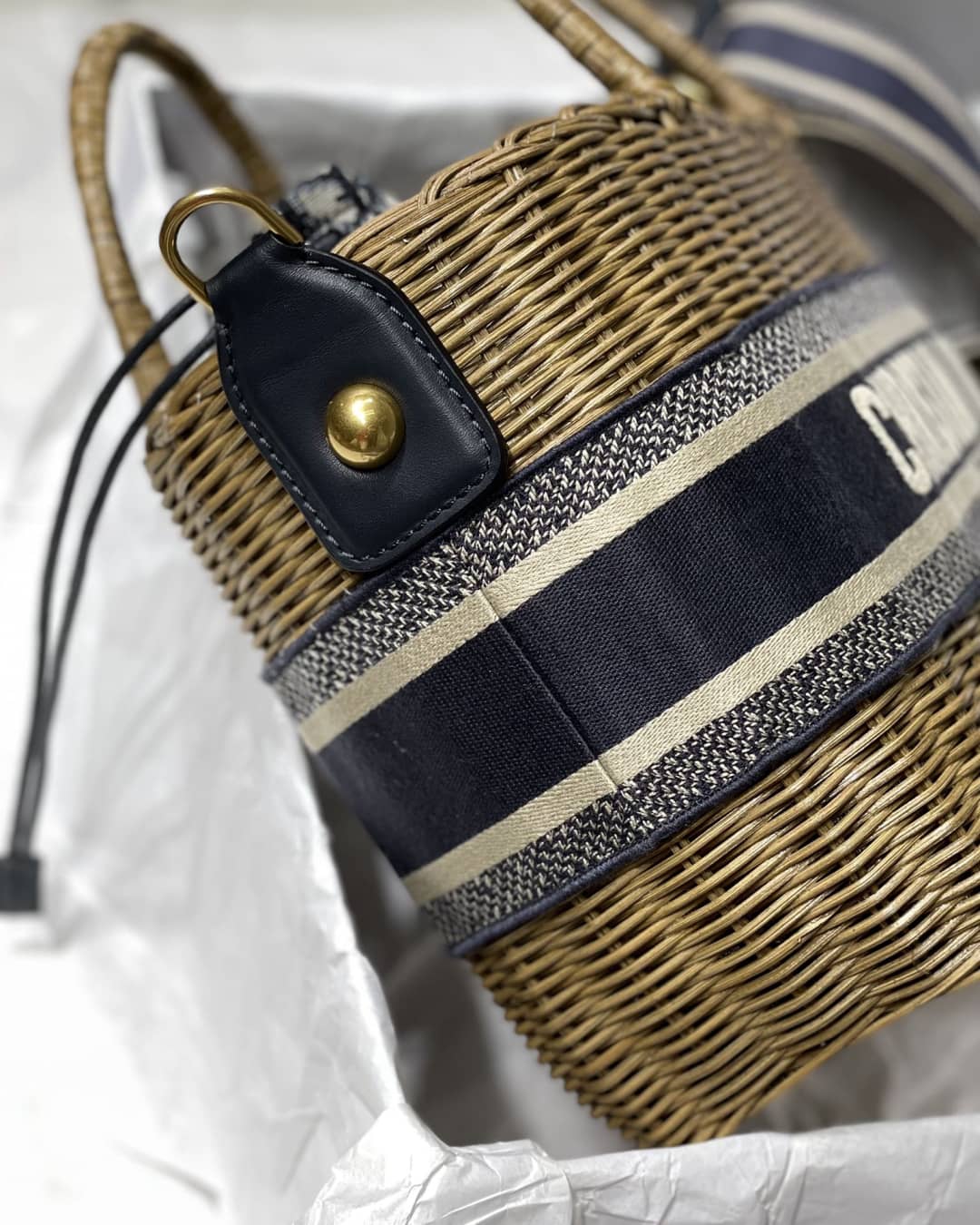 D10r Dupe Bag Medium Lady Natural Wicker