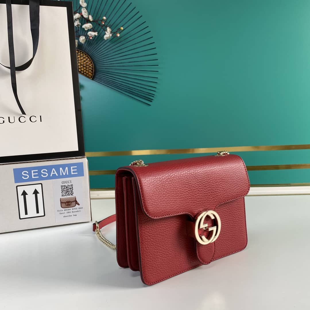 Gvc*1 Interlocking Leather Chain Crossbody Bag Replica 510304