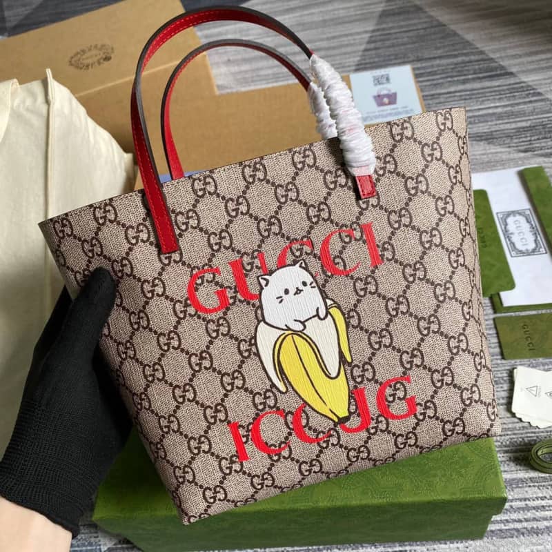 Gvc*1 Children GG Svp*me Canvas Replica Tote Brown 410812