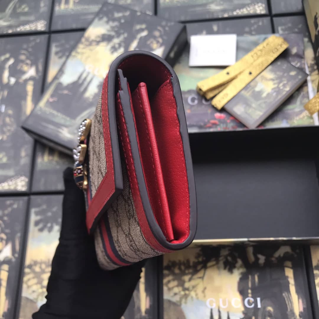 Gvc*1 Queen Margaret Bee Leather Continental Flap Wallet Replica 476064