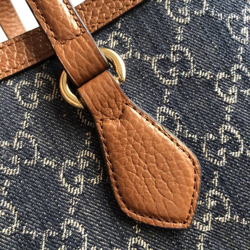 Gvc*1 Ophidia Leather Tote Replica Blue 631685