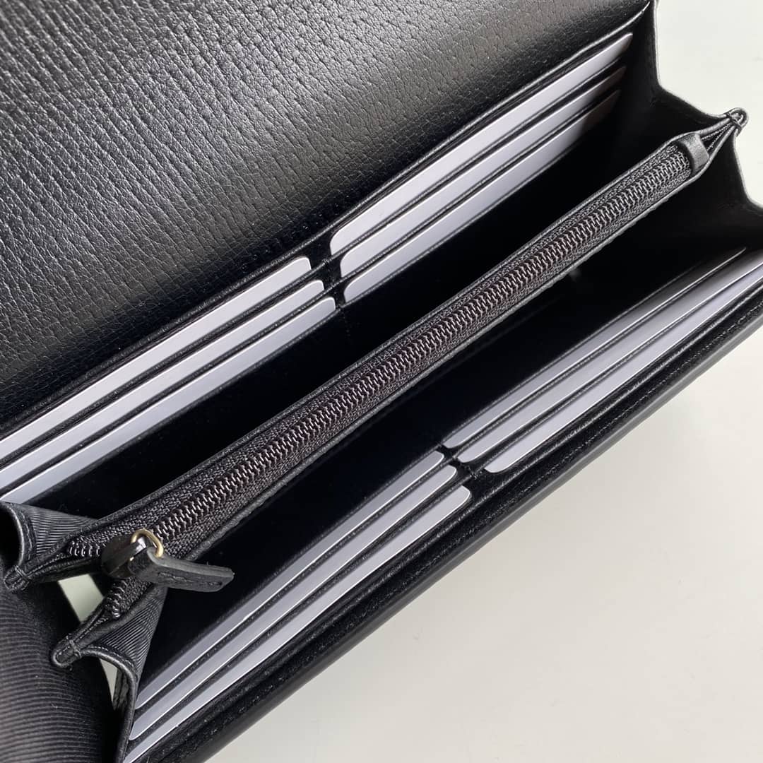 Gvc*1 Continental Long Wallet Black Replica 523153