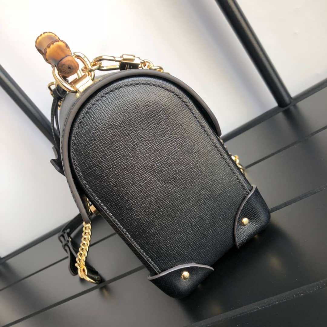 Gvc*1 Padlock GG Small Bamboo Shoulder Bag Replica Black 603221