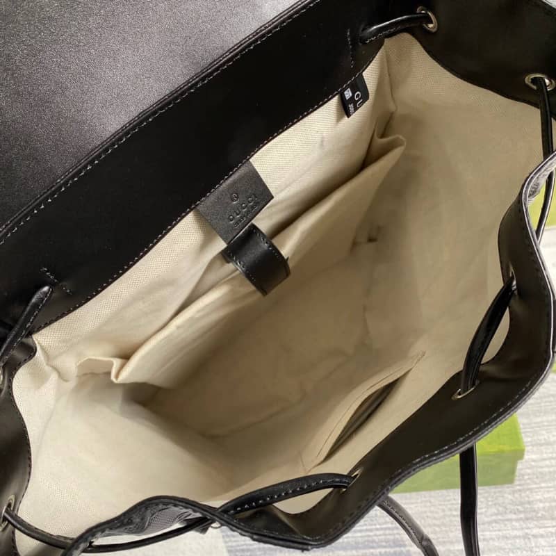Gvc*1 GG Embossed Leather Replica Backpack Black 625770