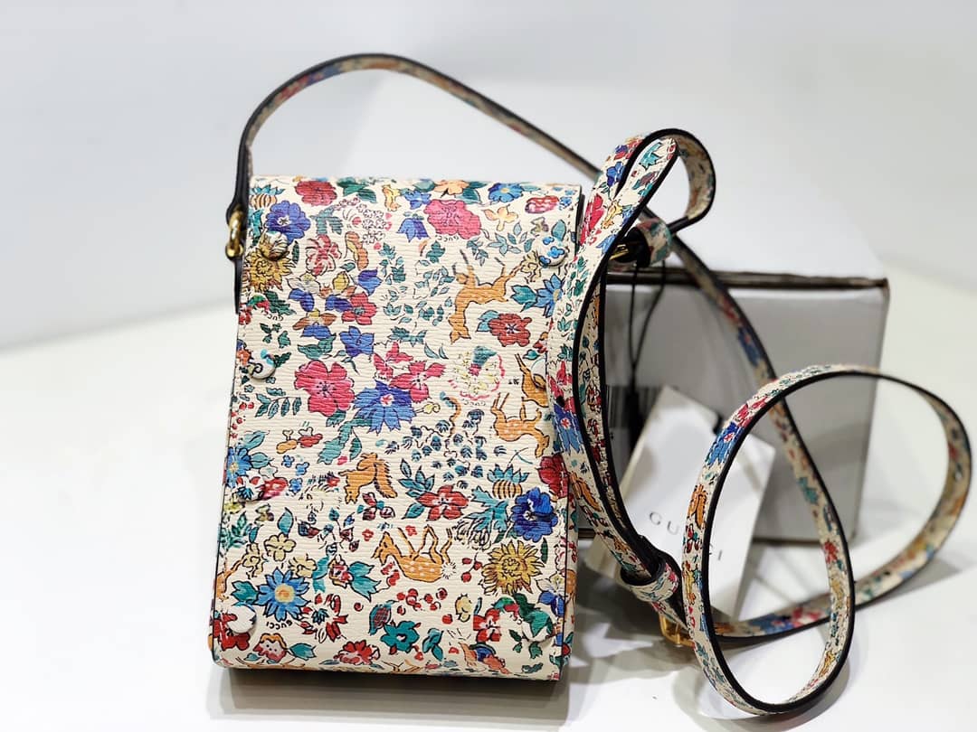 Gvc*1 GG Denim Canvas Leather Phone Bag Replica 625625