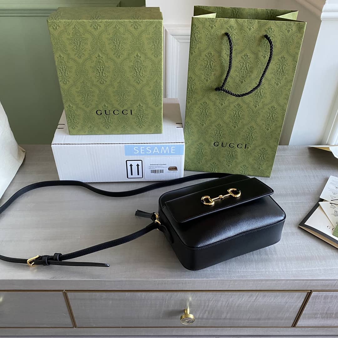 Gvc*1 Horsebit 1955 GG Crossbody Bag Replica Black 645454