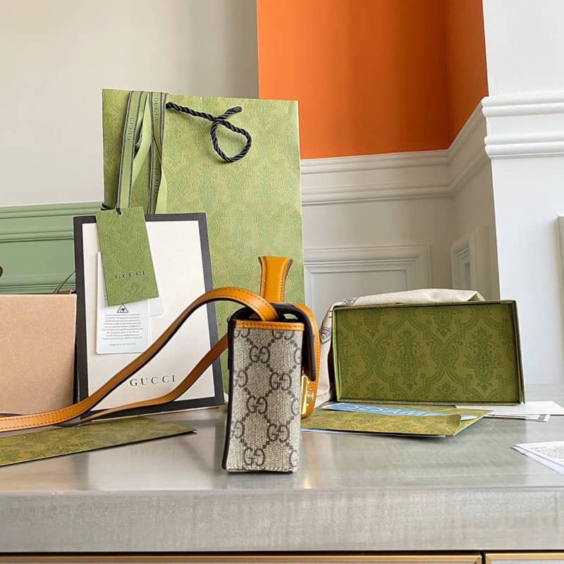 Gvc*1 GG Svp*me Canvas Padlock Mini Shoulder Bag Replica Gray White 652683