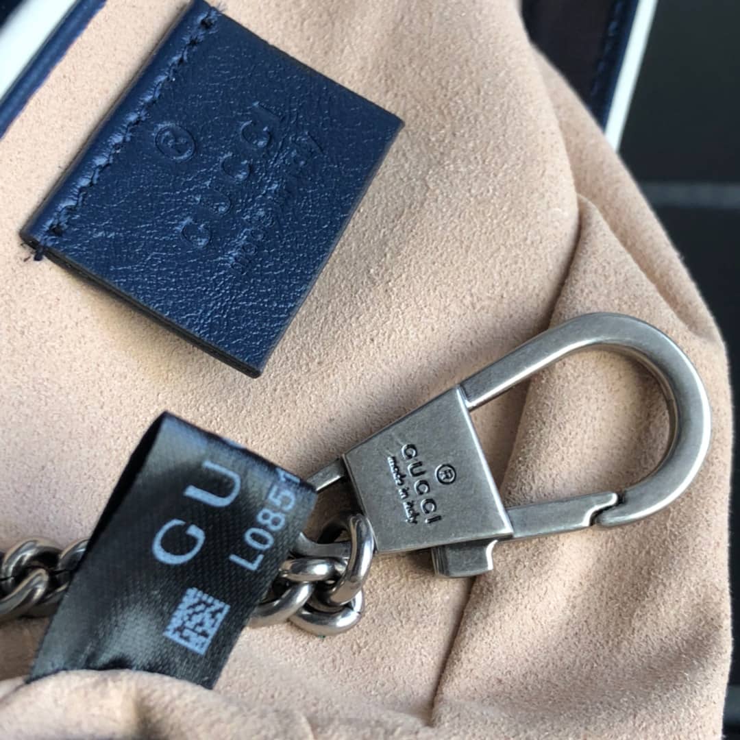 Gvc*1 GG Marmont Mini Matelasse Leather Shoulder Bag Replica Blue 574969