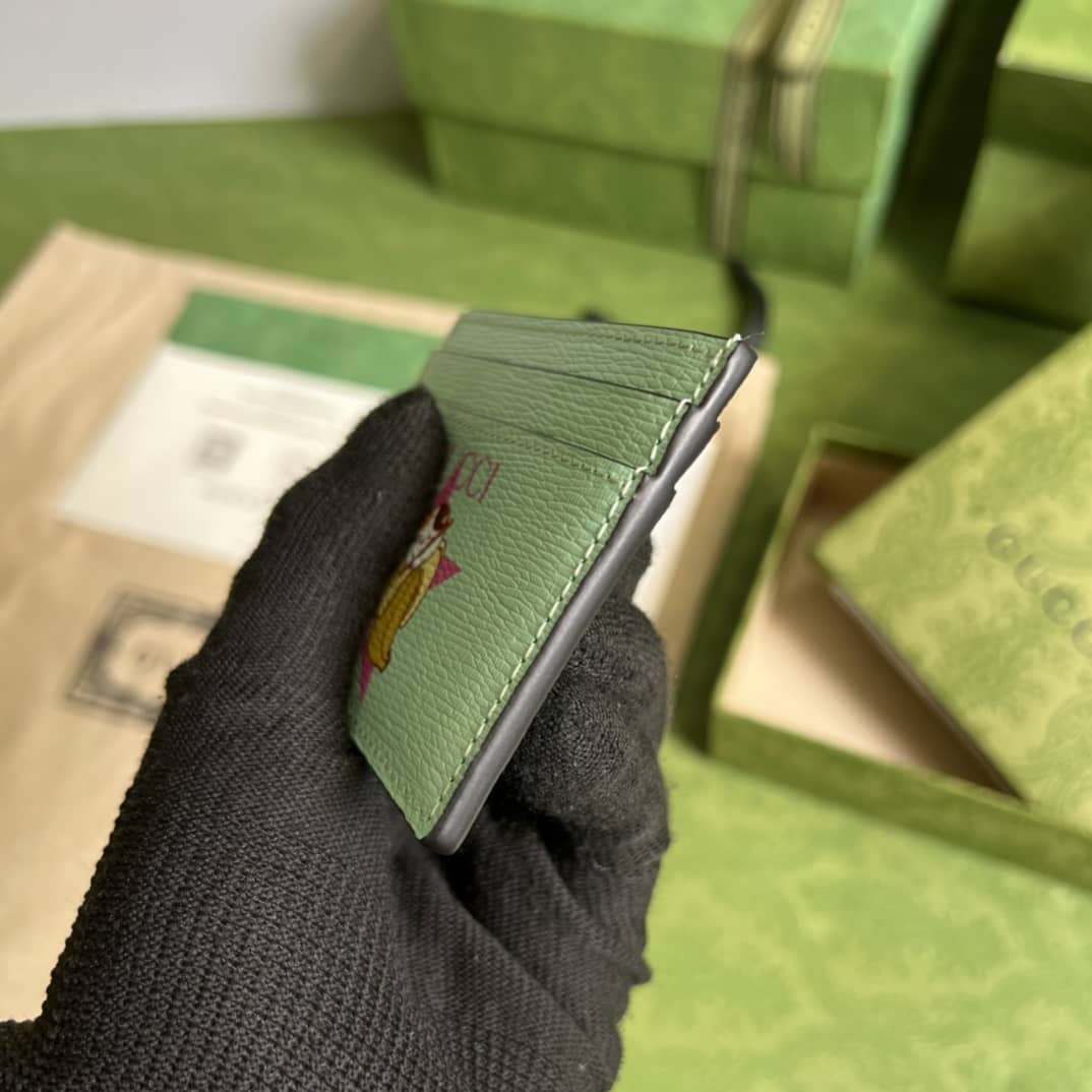 Gvc*1 Star Bananya Print Card Case Green 701064 Replica Wallet