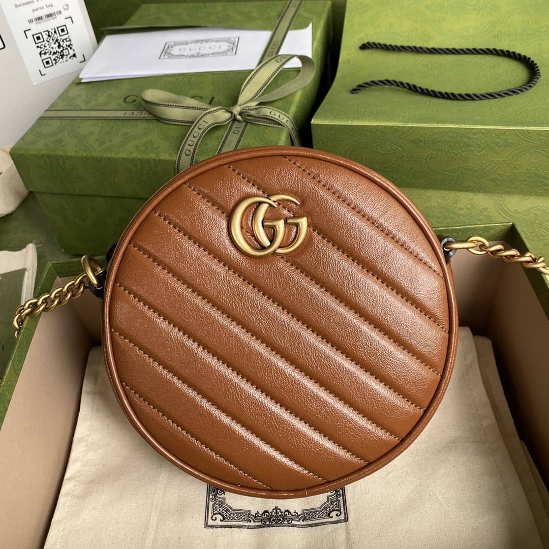 Gvc*1 Crossbody Dupe Marmont GG Matelasse Mini Round 550154