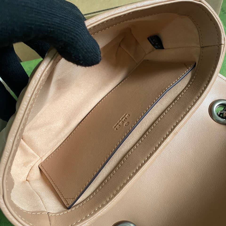 Gvc*1 GG Marmont Mini Matelasse Shoulder Bag Brown Replica 446744