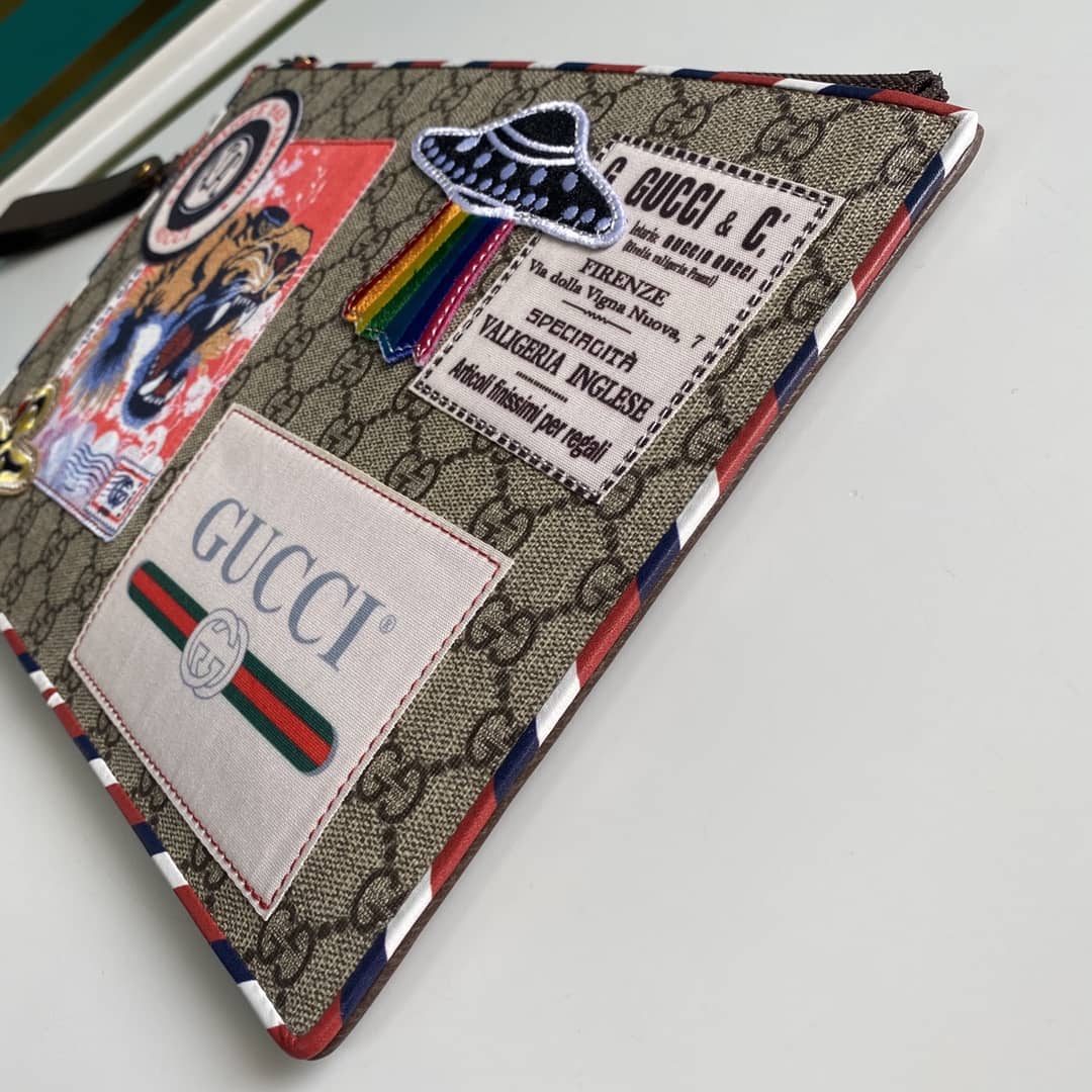 Gvc*1 GG Svp*me Monogram Courrier Zip Pouch Replica 473915