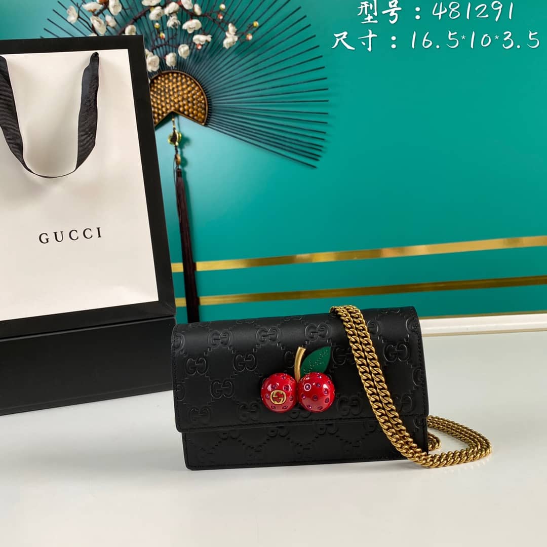 Gvc*1 Svp*me GG Mini Bag With Cherries Replica 481291