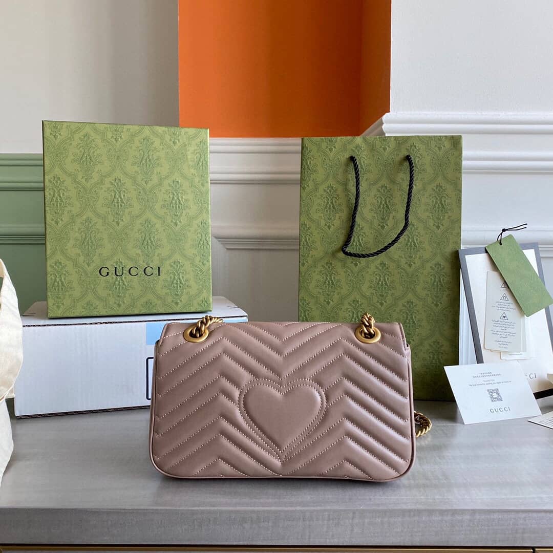 Gvc*1 GG Marmont Matelasse Shoulder Bag Replica Pink 443497