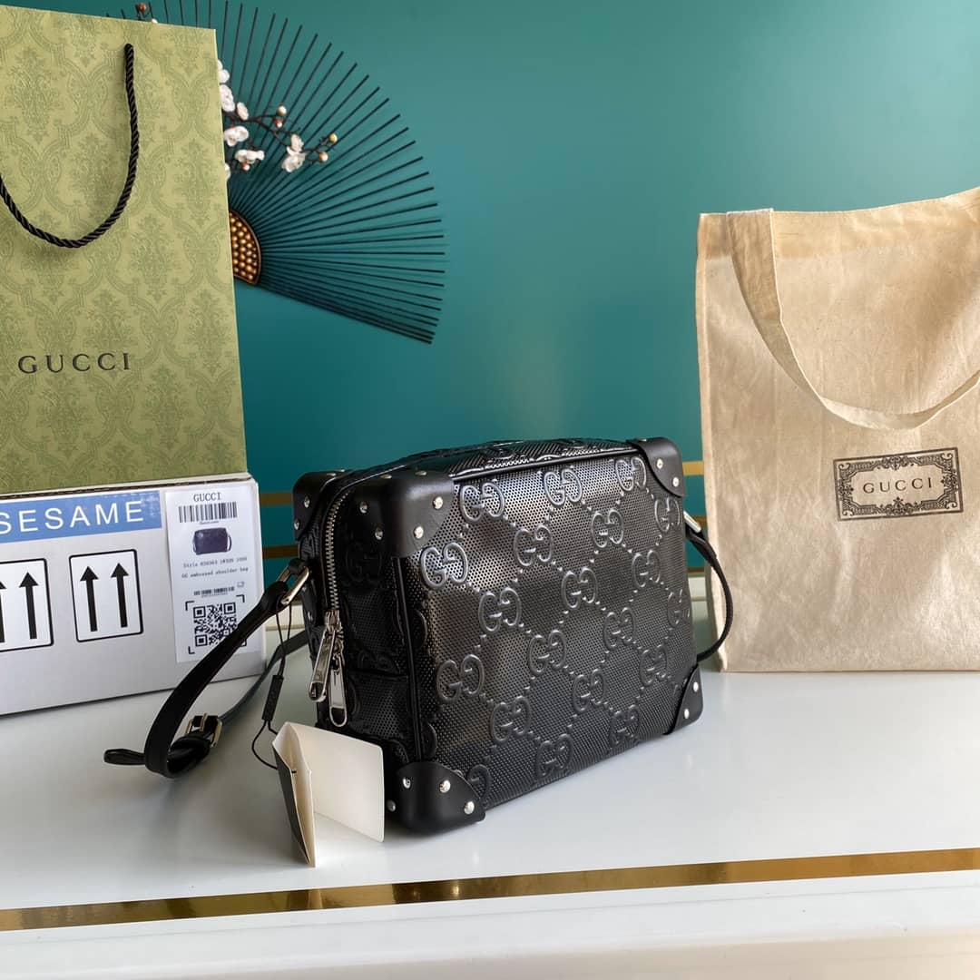 Gvc*1 Svp*me GG Leather Square Shoulder Bag Replica 626363