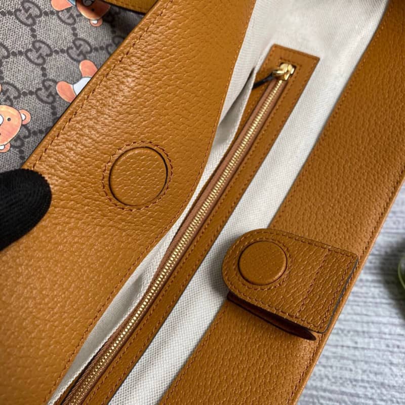 Gvc*1 Ophidia Leather Tote Replica Brown 631685