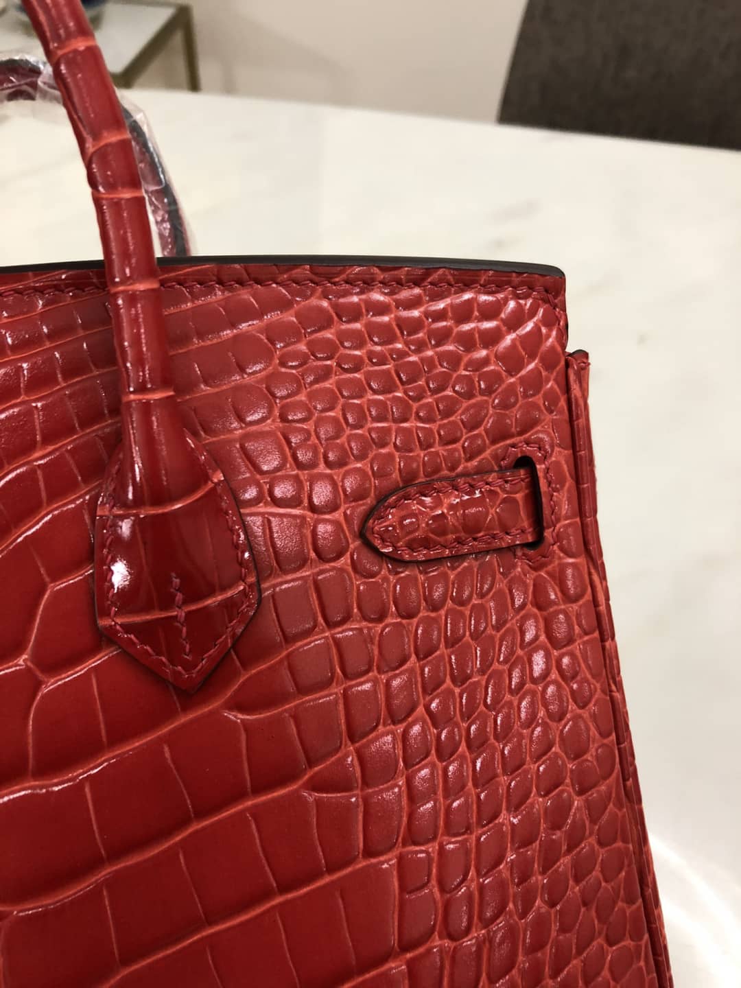 H**me5 Birkin 25CM Crocodile Shiny Replica Bag