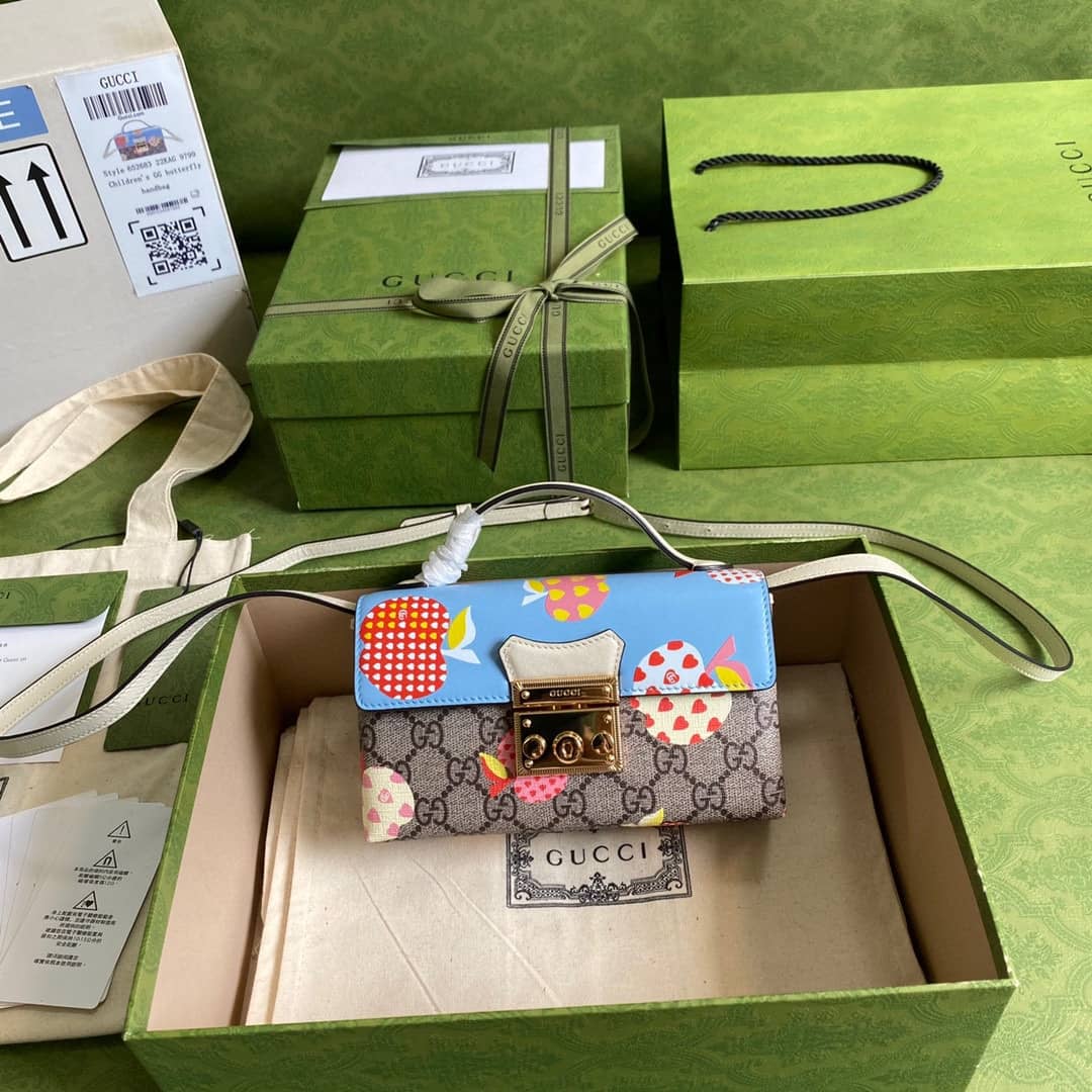 Gvc*1 GG Svp*me Canvas Padlock Mini Shoulder Bag Replica Blue 652683