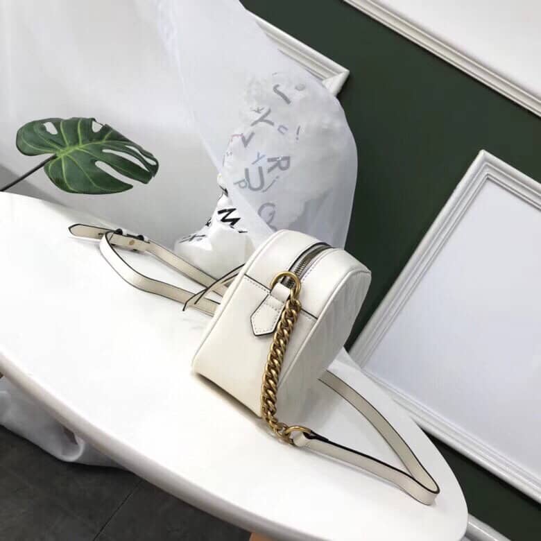 Gvc*1 GG Marmont Small Shoulder Handbag Camera Bag Replica White 447632