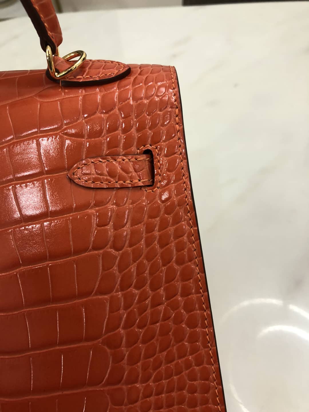 H**me5 Kelly Dupe 25CM Crocodile Shiny Replica Bag