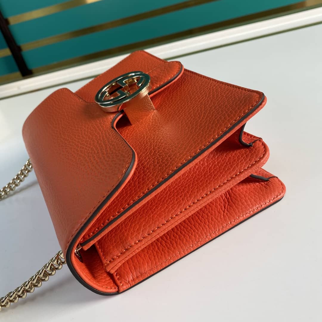 Gvc*1 Interlocking Leather Chain Crossbody Bag Replica 510304