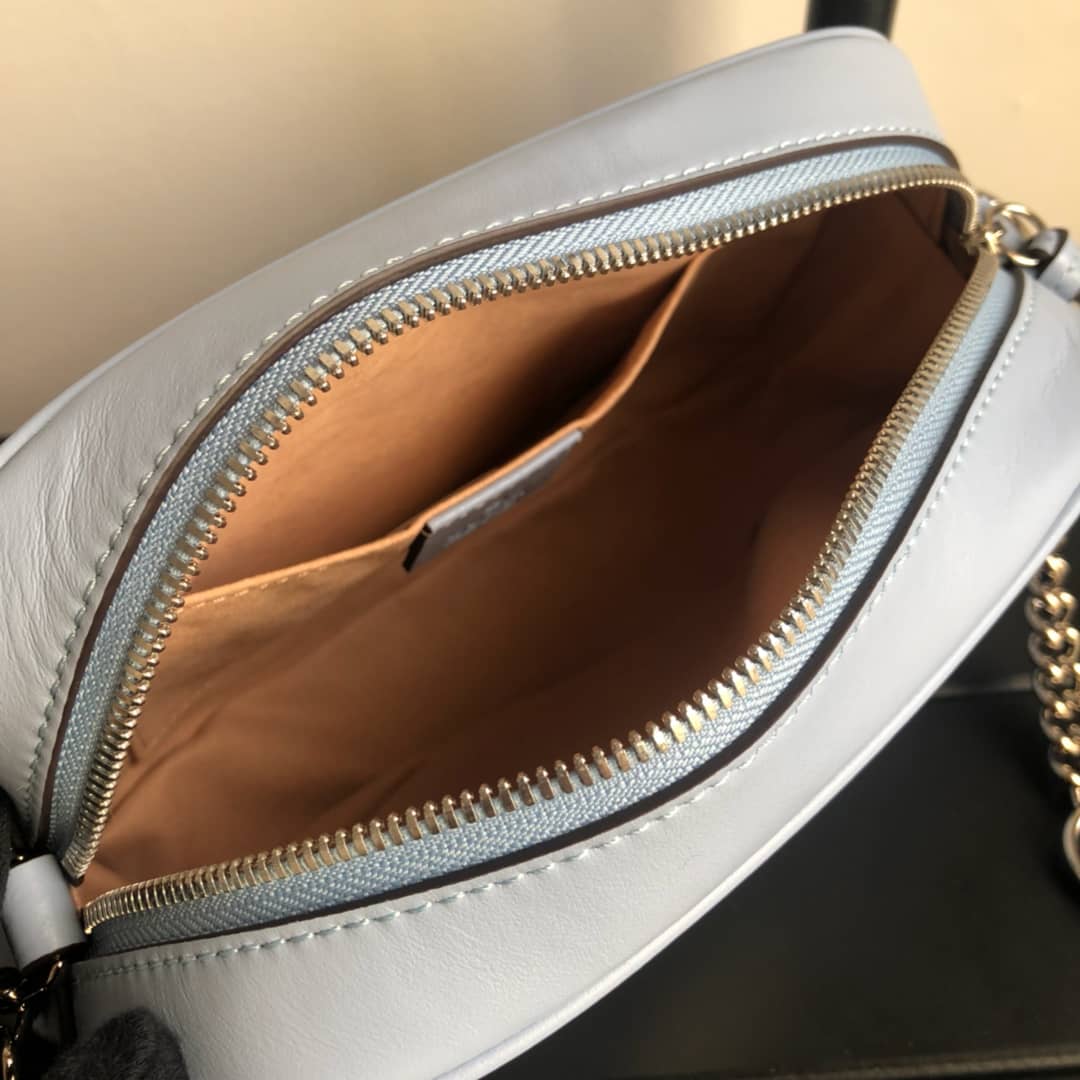 Gvc*1 GG Marmont Small Shoulder Handbag Camera Bag Replica Blue 447632