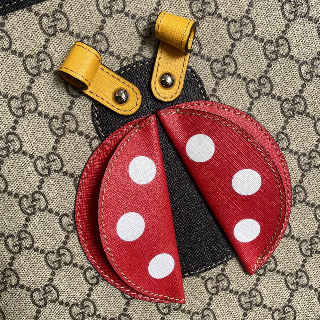 Gvc*1 GG Svp*me Children Ladybug Canvas Tote Replica 664083